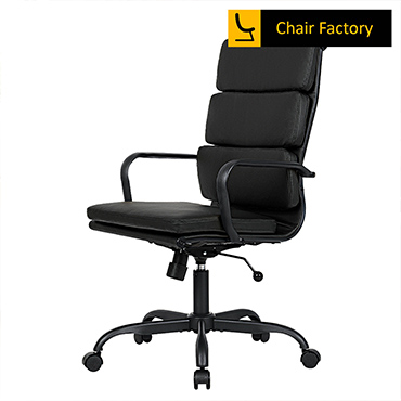 James Soft Pad High Back conference room Leather Chair with black frame